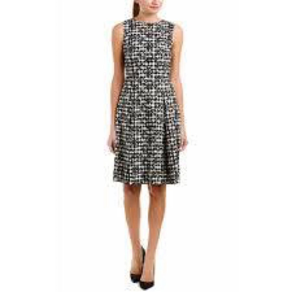 Brooks Brothers Black White Gingham Floral Embroidery Sleeveless Midi Dress 2